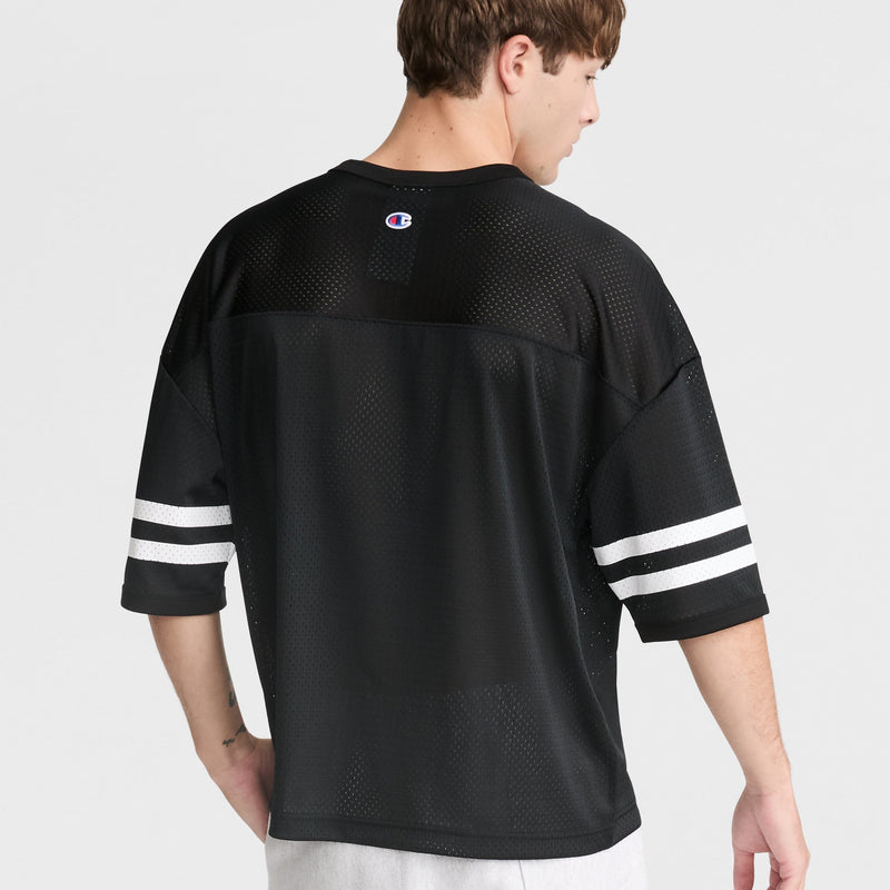Yearbook Mesh Football Tee, V-neck