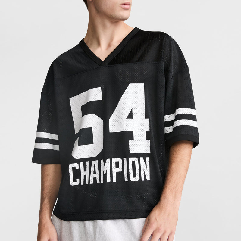 Yearbook Mesh Football Tee, V-neck