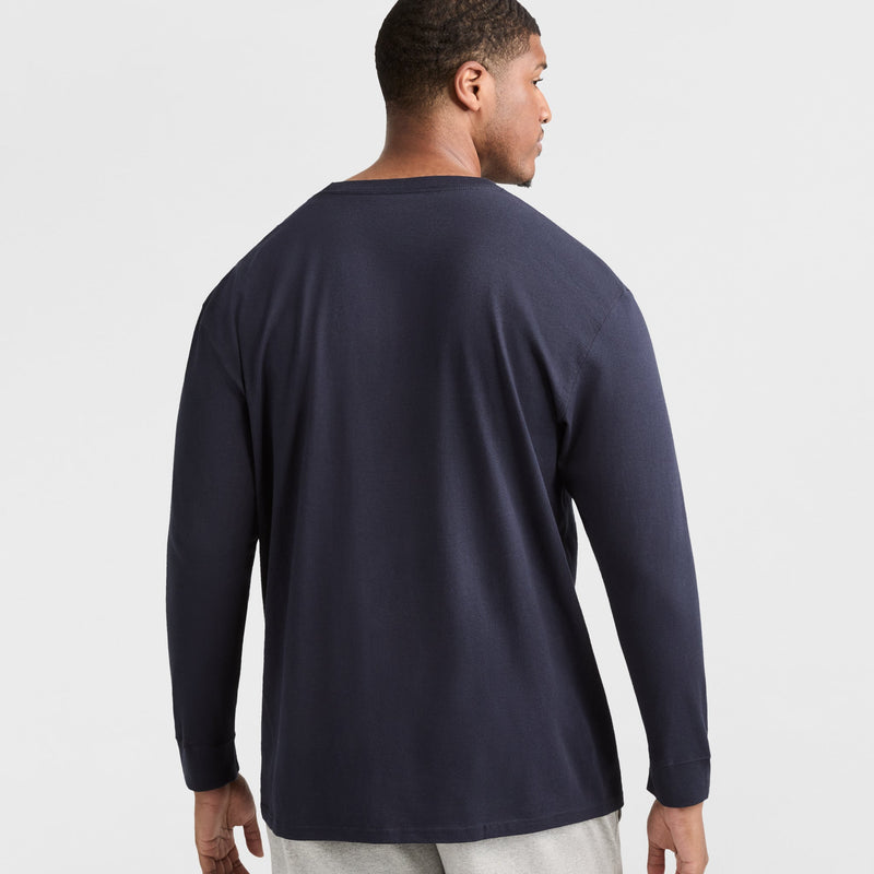 Classic Graphic Long-Sleeve T-Shirt, Script Logo - Big & Tall