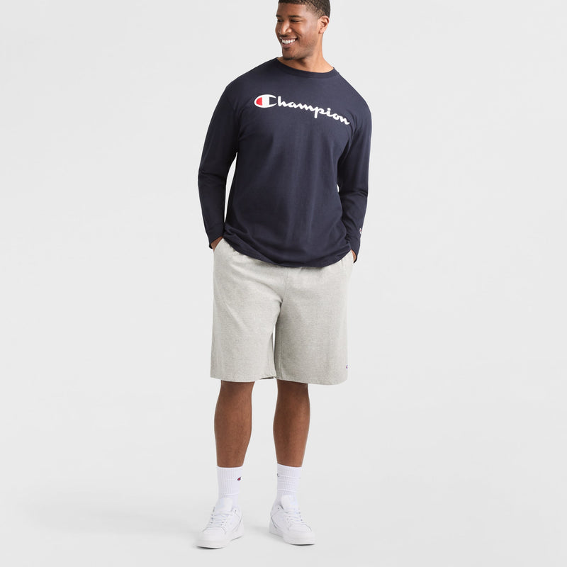 Classic Graphic Long-Sleeve T-Shirt, Script Logo - Big & Tall