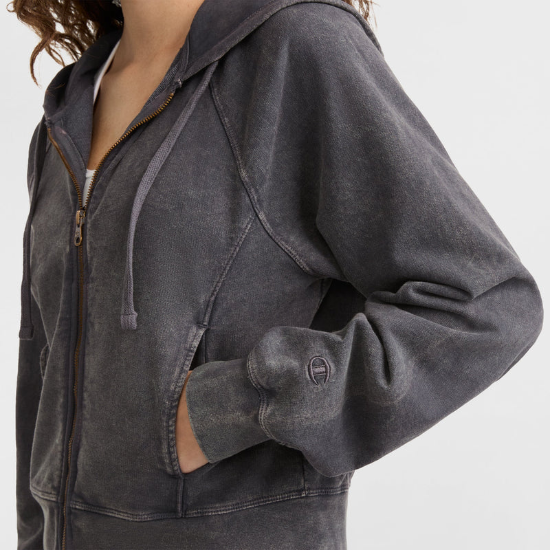 Vintage Wash Zip-Up Hoodie,  C Logo