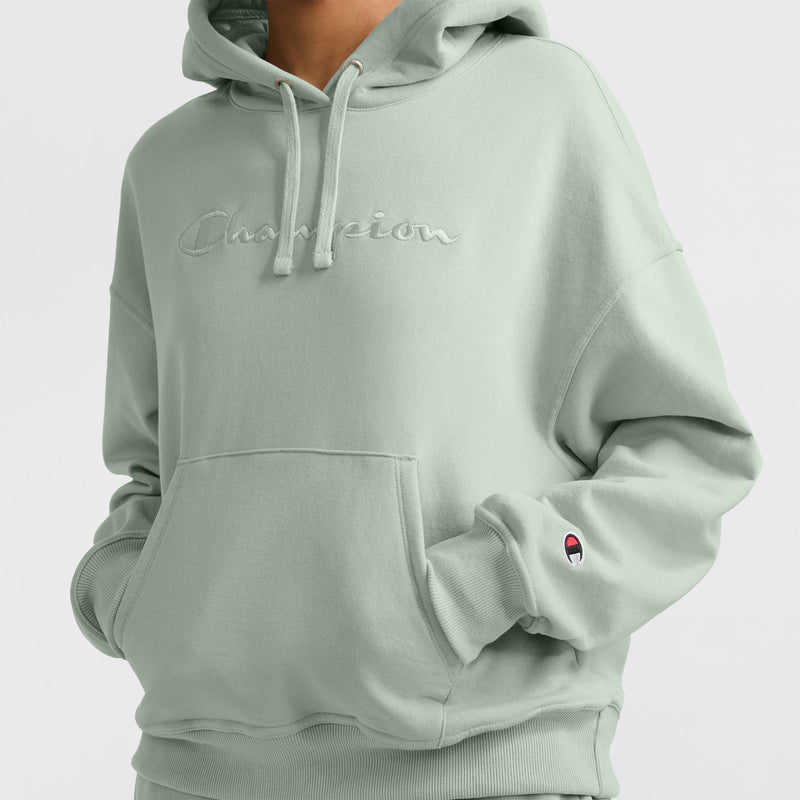 Powerblend Hoodie, Relaxed, Full Embroidered Script Logo