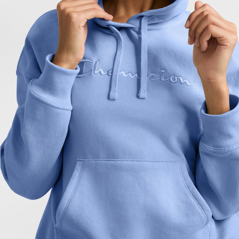 Powerblend Hoodie, Relaxed, Full Embroidered Script Logo