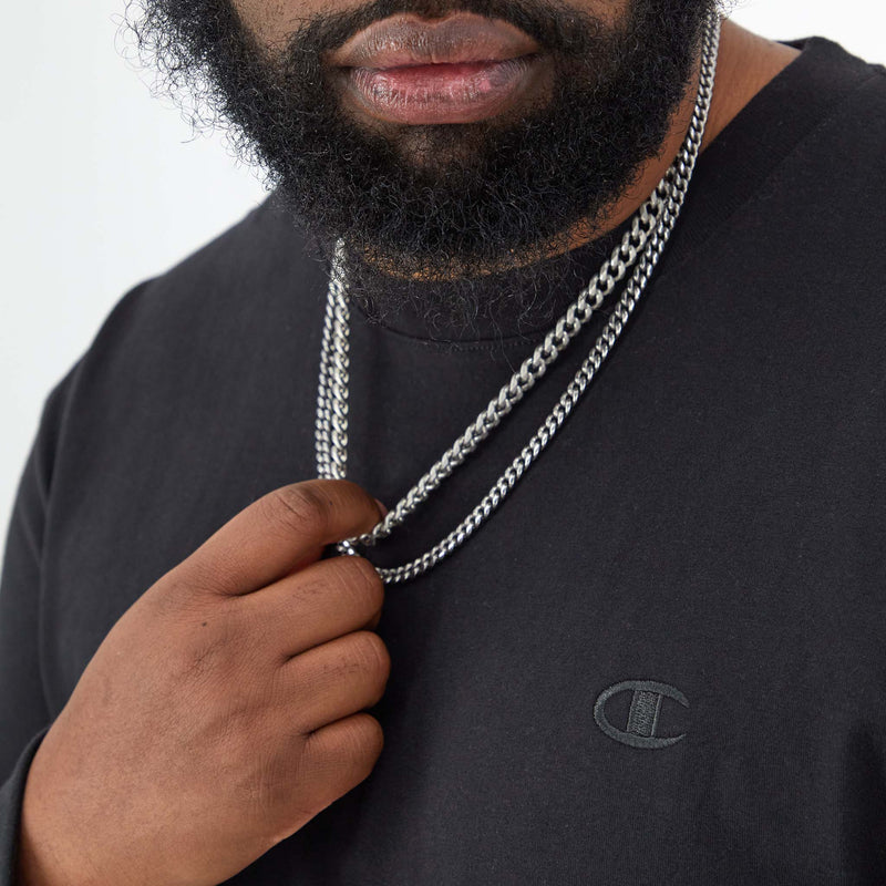 Classic Long-Sleeve T-Shirt, Embroidered C Logo - Big & Tall