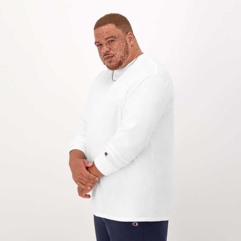 Classic Long-Sleeve T-Shirt, Embroidered C Logo - Big & Tall
